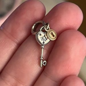Authentic Pandora Two-Tone “Key To My Heart” Dangle Charm